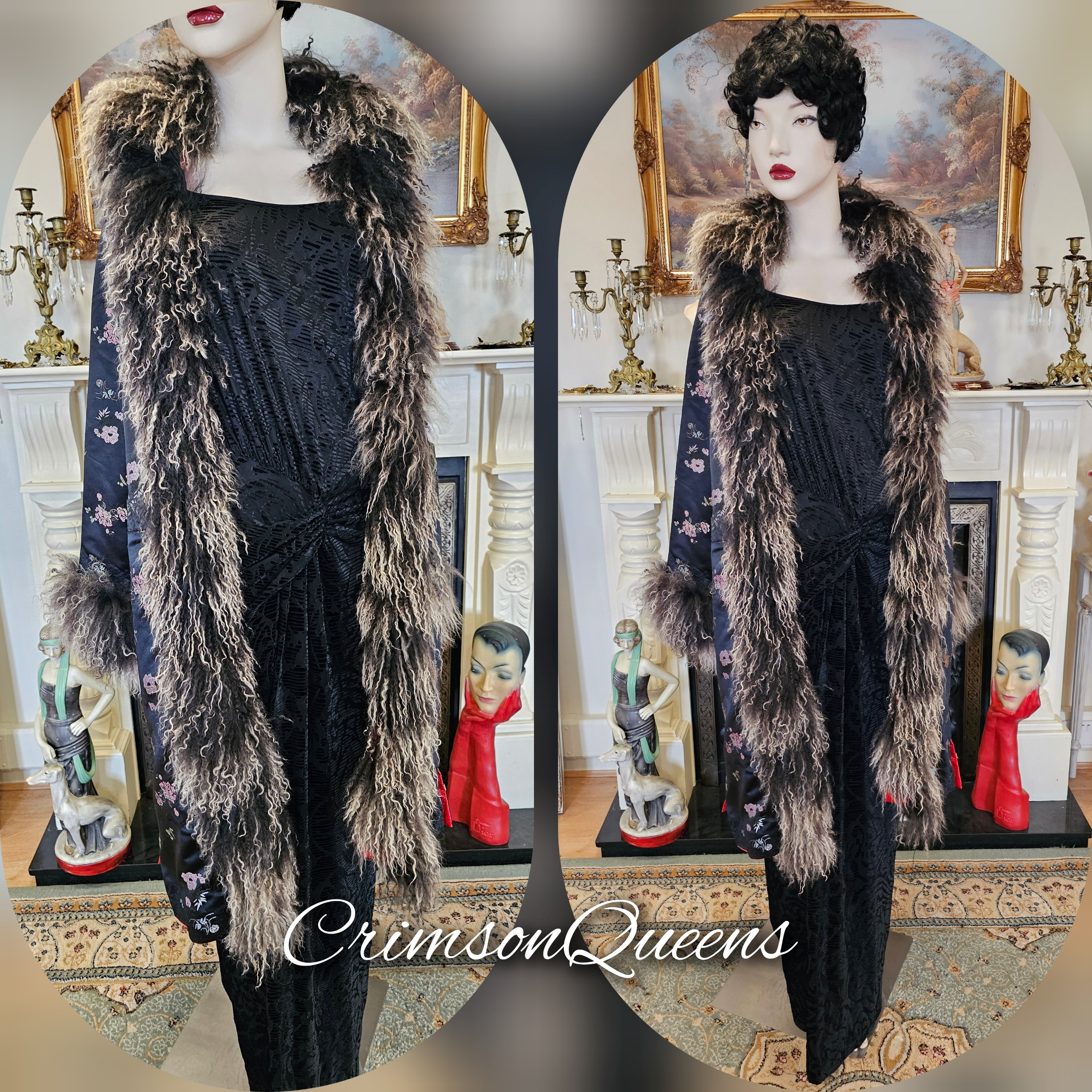 Vintage Satin Silk Japanese Jacket 1920s Art Deco Oriental Soft