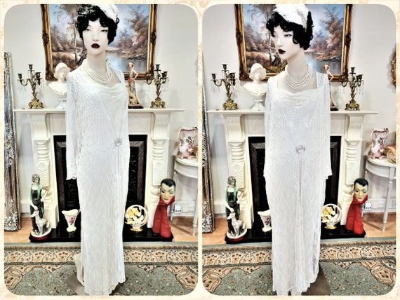 Art Deco vintage 1920s bride off-white wedding br… - image 1