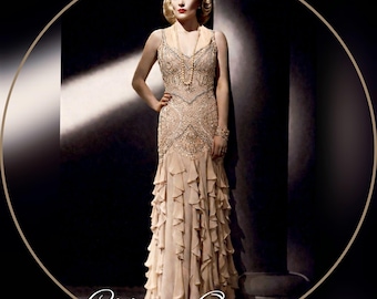 Sue Wong Nocturne Gorgeous Rich Brown Silk Beaded Long Flowy Mini