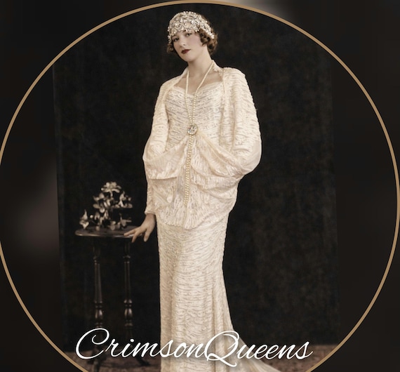 art deco evening dresses uk Elegant Silver Nude Vanderbilt Gown