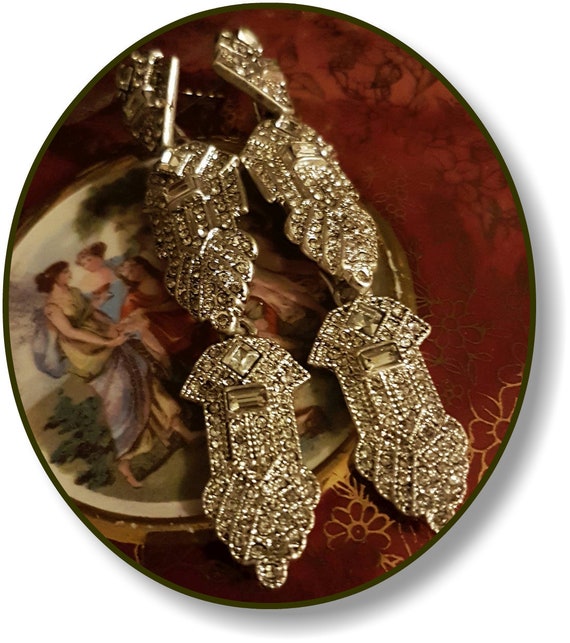 Art Deco drop earrings Statement earrings Downton