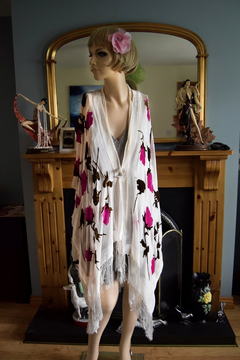 Devore Floral Pattern Outstanding Beautiful Silk Devore Floral Pattern Most Alluring Long ...