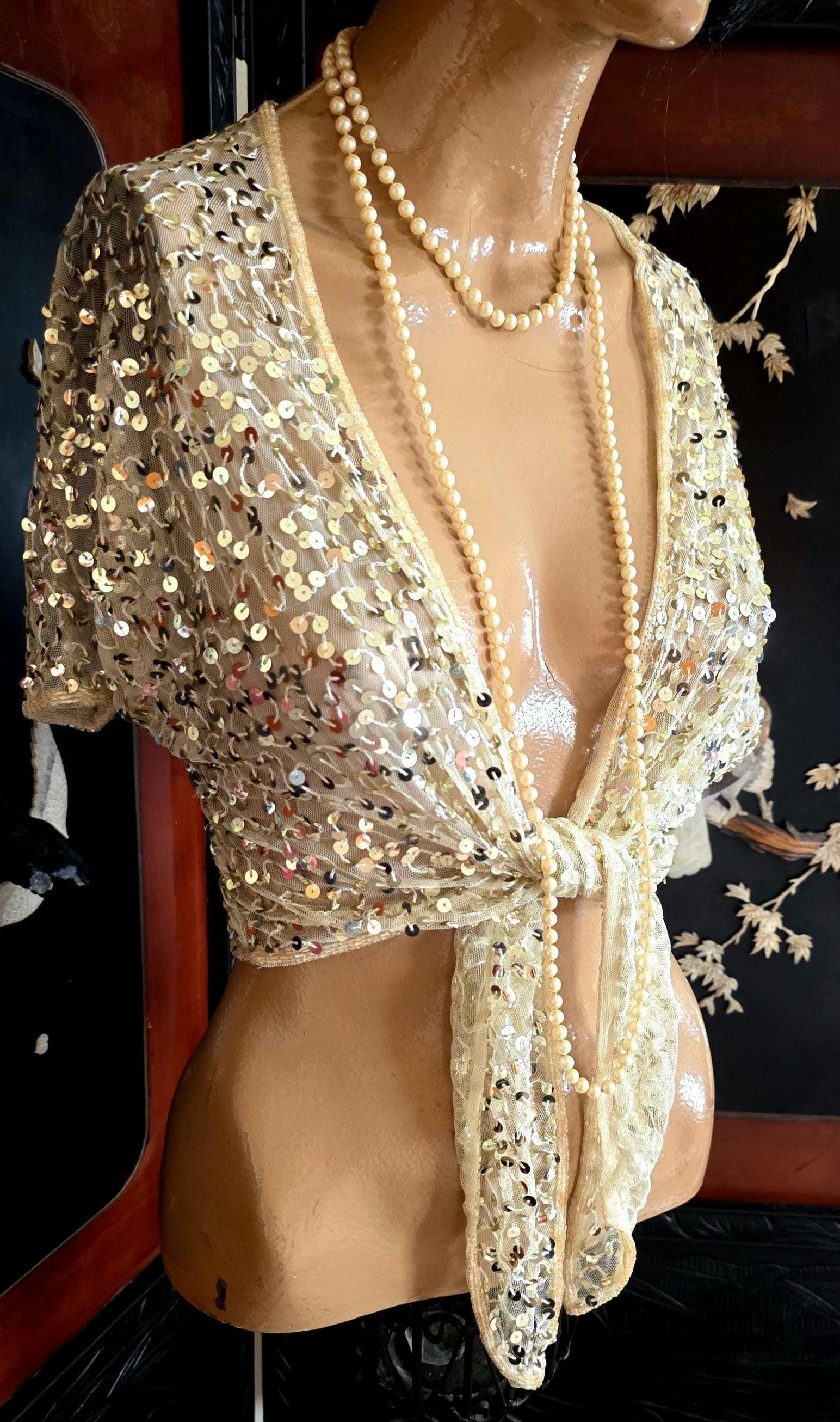 Gold Sequin Shrug - Etsy UK