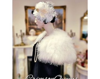 Original hand made white mink Headpiece Headband Made From White Mink - Etsy main image 2