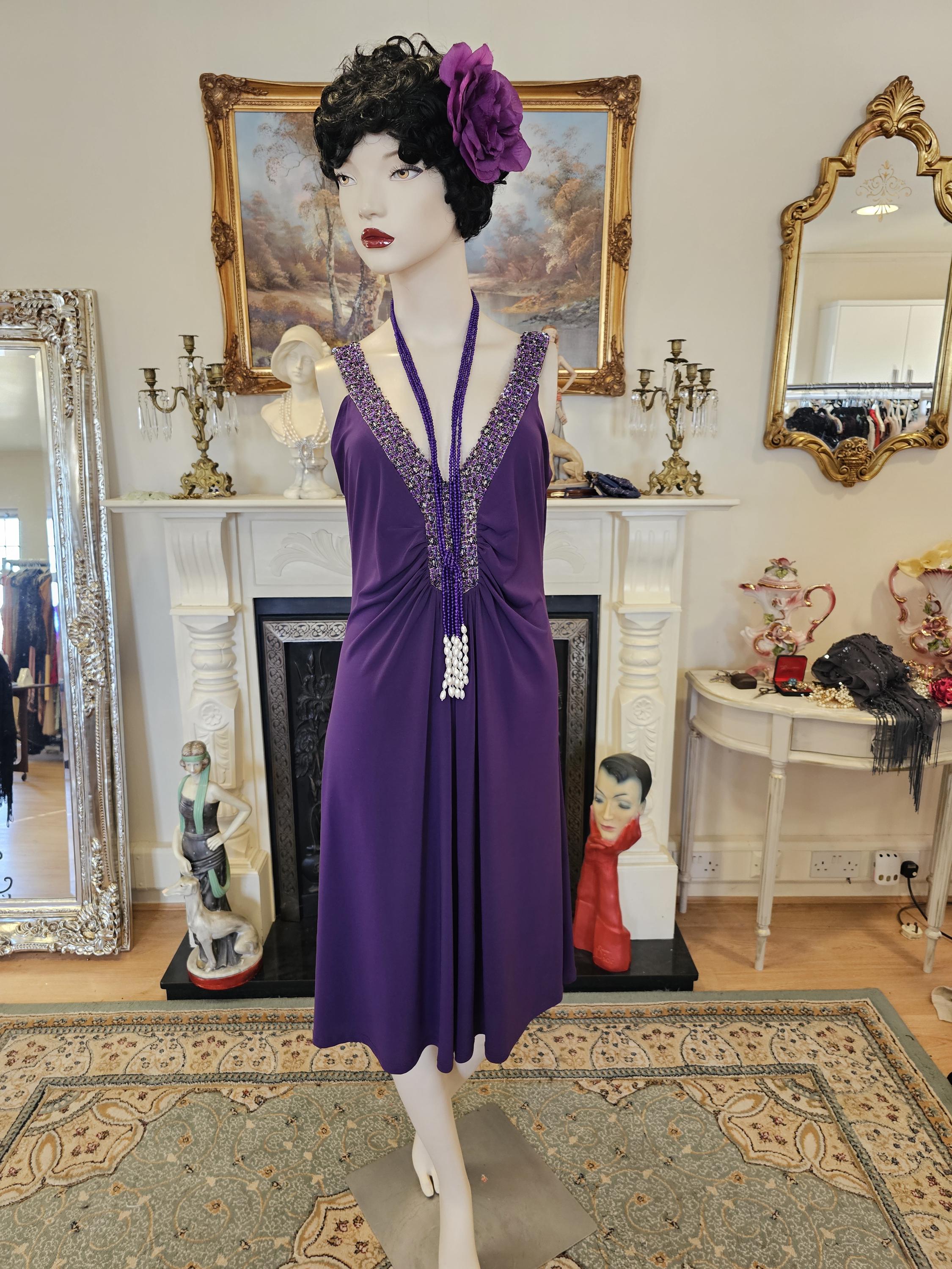 purple great gatsby dress The Cleo Flapper Dress in Purple is pure glamour! , With a stunning  pattern of sequins and beads, it sparkles from every angle. Perfect for  your next roaring 1920s or Great Gatsby Event!  ,