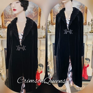 Antieke vintage jaren 1920 jas flapper Art Deco zacht fluweel goud satijn luxe jas opera jas stofdoek UK 10 US 6