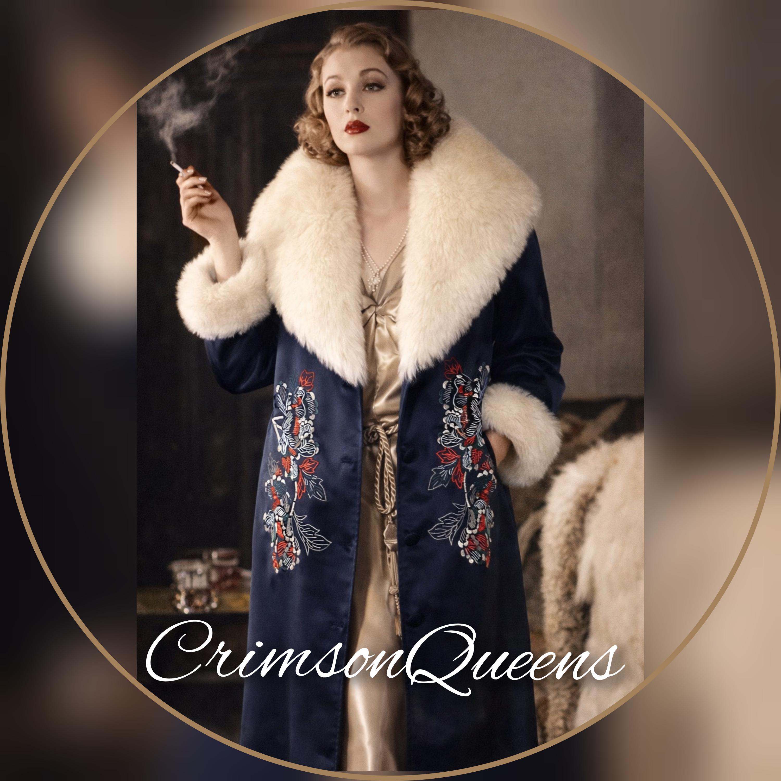 Art Deco Coat Flapper Coat 1920s Coat Vintage Opera Fur Midi Coat