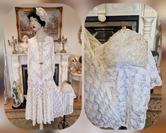 1920s wedding dress 1930s wedding dress All Lace … - image 4