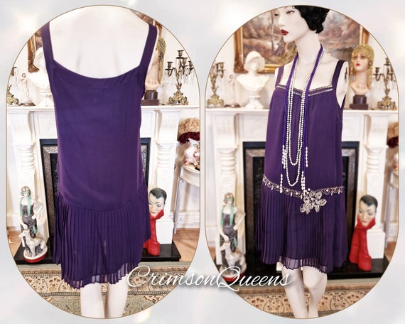 Vintage purple blue oriental Downton Abbey 1920s … - image 7