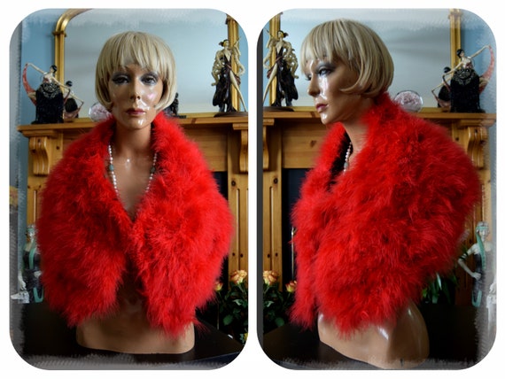 Vintage Flapper cape 1920 marabou cape Downton Abb