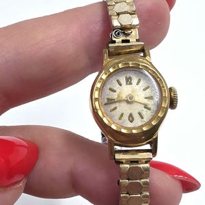 Stunning original 10K gold plated antique 1920s Art Deco flapper Great Gatsby wrist watch not working