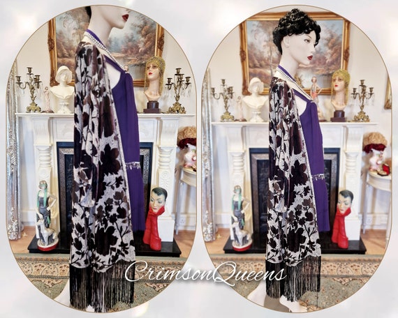 Vintage purple blue oriental Downton Abbey 1920s … - image 9