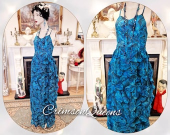 fantastic beasts queenie blue dress Queenie Goldstein Inspired Fantastic Beasts dress, 1920s Vintage Style: Handmade Georgette Flapper Dress