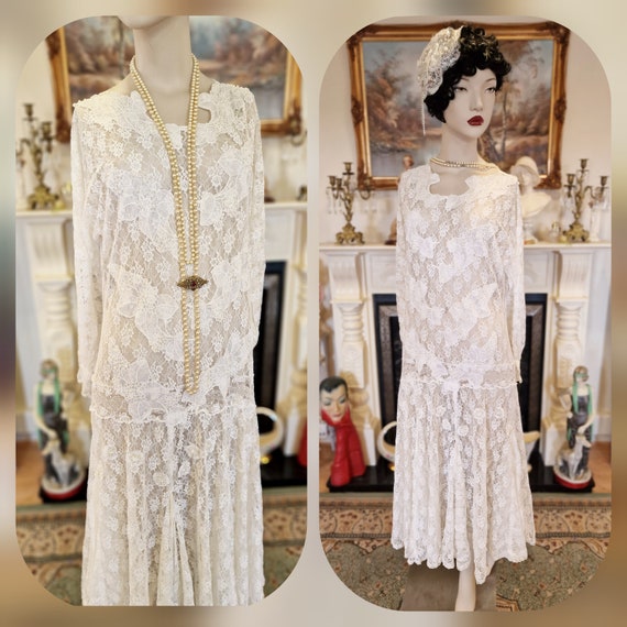 1920s wedding dress 1930s wedding dress All Lace … - image 2