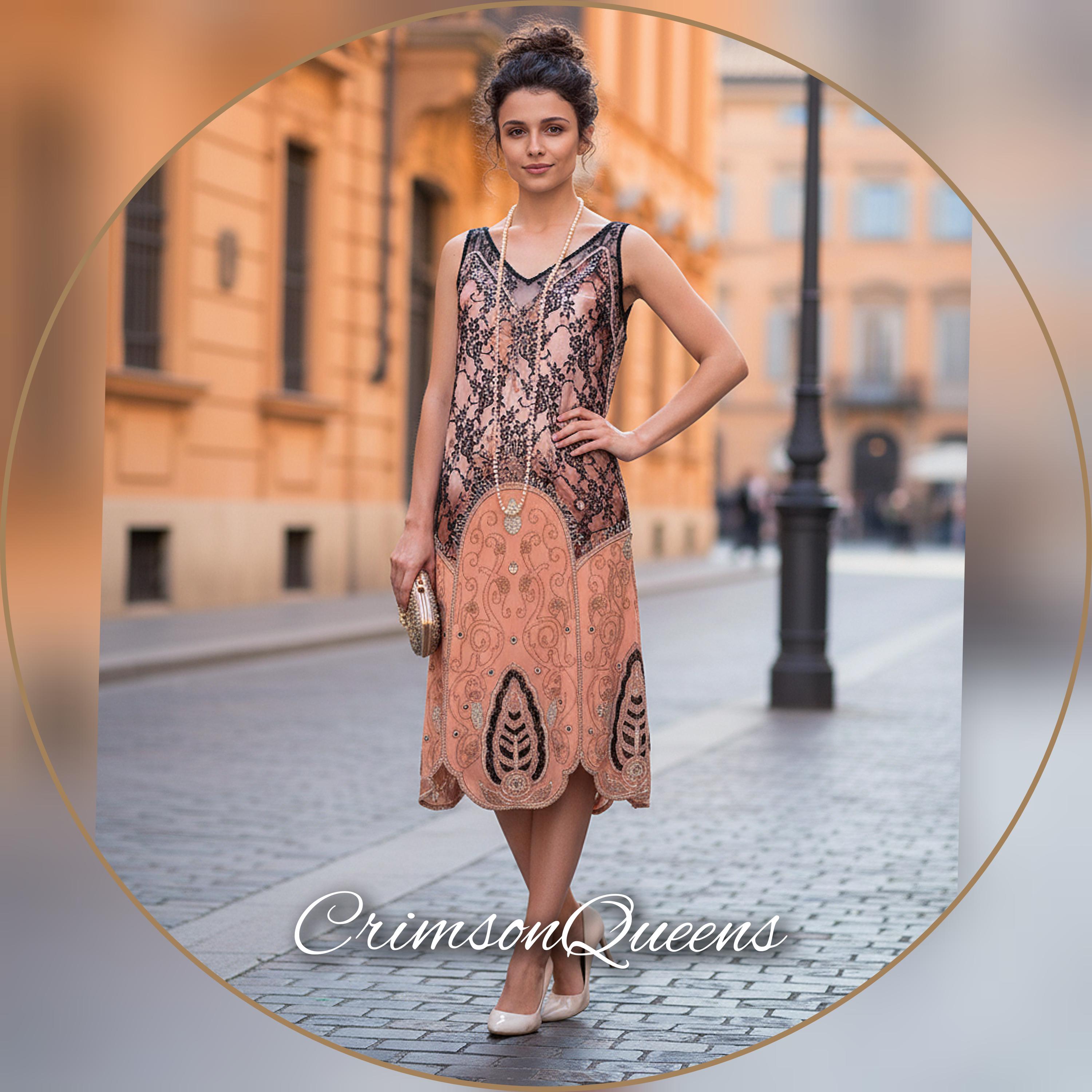 Orange Flapper Dress - Etsy Singapore