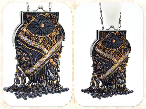 Flapper evening bag V 1920s tasseled bag flapper b
