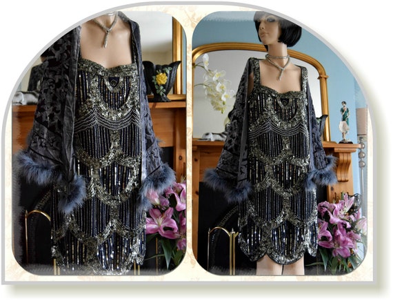Vintage heavily embellished beads sequins Great G… - image 1