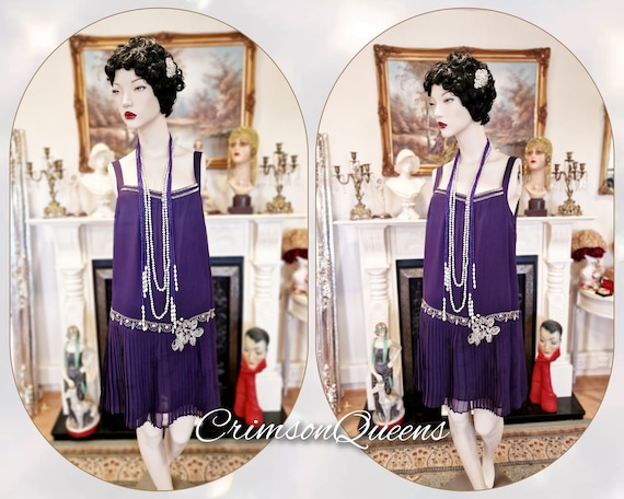 Vintage purple blue oriental Downton Abbey 1920s … - image 2