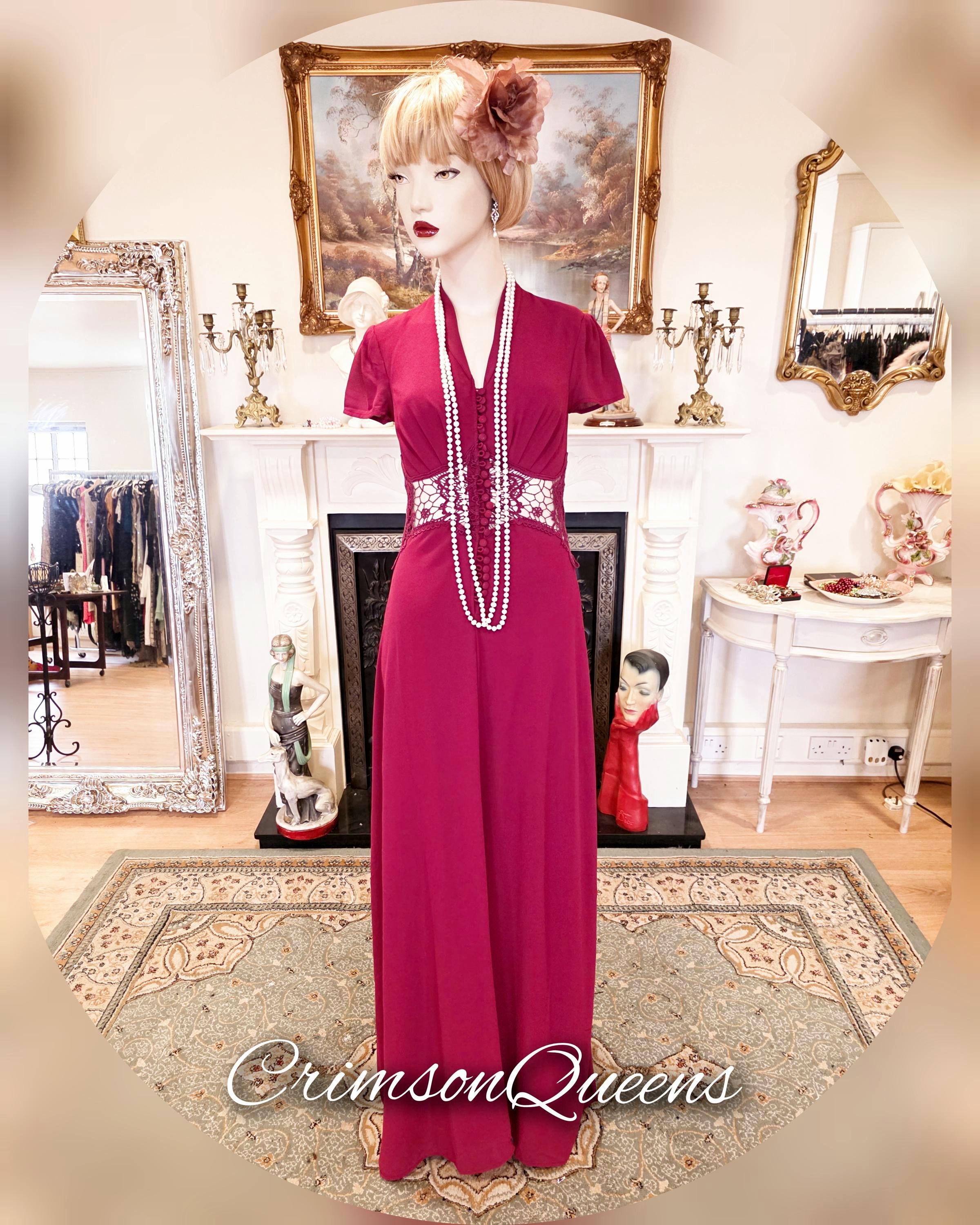 Burgundy 1920 Dress - Etsy