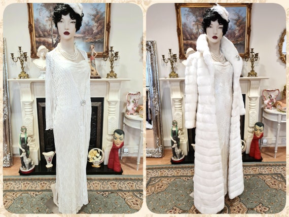 Art Deco vintage 1920s bride off-white wedding br… - image 10