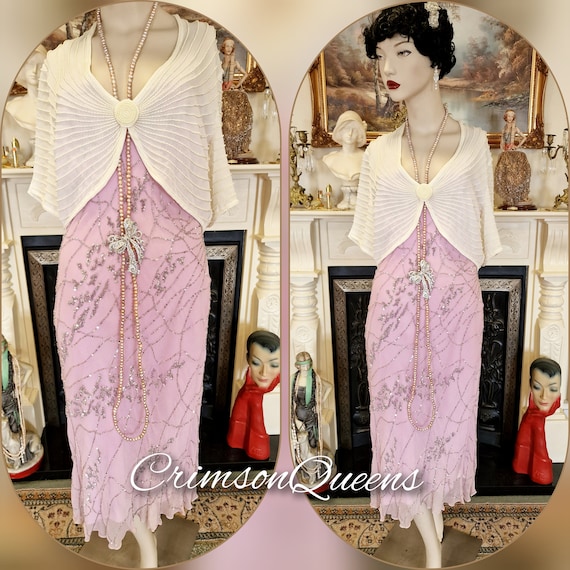 Vestito flapper con frange e perline anni '20