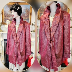 Vintage opera jacquard Art Deco 1920s exquisite midi coat jacket  size UK 20 US 16