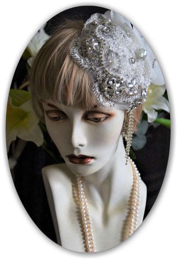 1920s juliet cap 1920s wedding hat 1920s wedding … - image 2