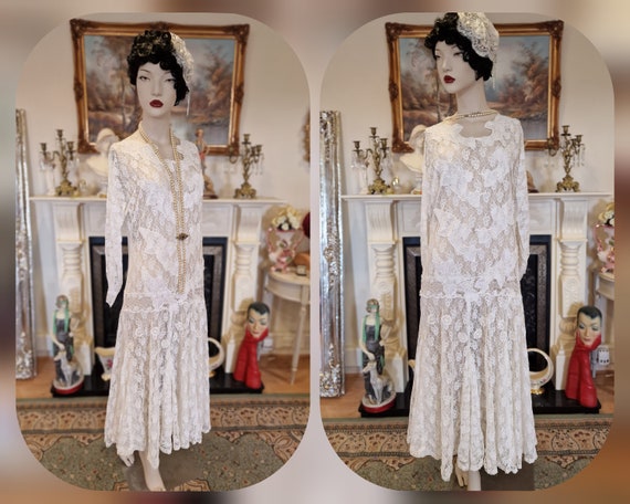 1920s wedding dress 1930s wedding dress All Lace … - image 3