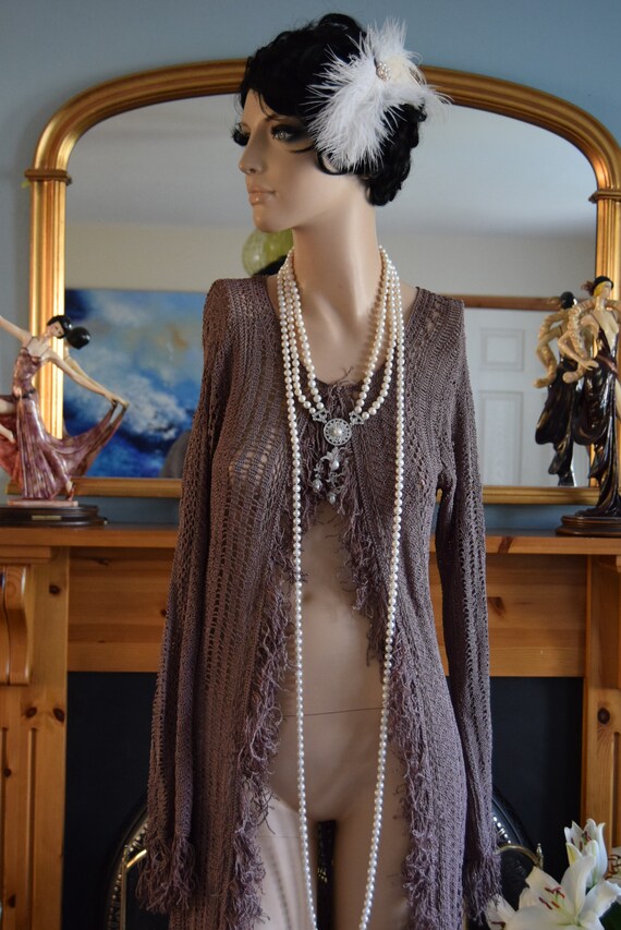 Vintage New Black fringe Art Deco 1920's Flapper