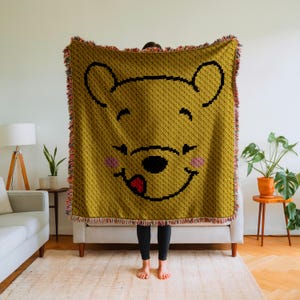 100 × 100 Quadrate Winnie Puuh Decke C2C Häkelanleitung Lapghan Diagram, PDF digitale Graphgankarte Kinder werfen Ecke an Ecke Afghane