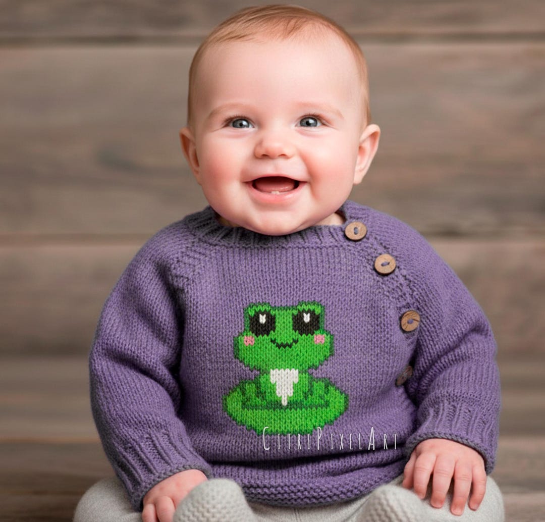 Cozy Asymmetrical Baby Cardigan Knitting Pattern, Froggy Color Motif ...