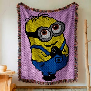 60 × 80 vierkanten C2C Minion babymeisje kinderwagendeken haakpatroon – grafiek + schriftelijke instructies (digitale pdf-download)