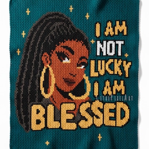 100 × 120 block - Blessed Blanket - C2C virkmönster - PDF digital nedladdning