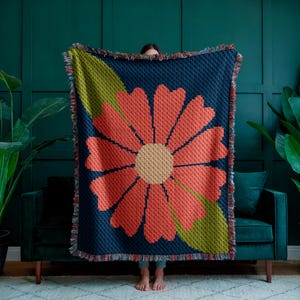 Floral Decke C2C Häkelanleitung PDF – Botanischer Blüten Graphghan Afghan – Von Ecke zu Ecke Pixel Wurftabelle – Blumen Blüte Diagramm