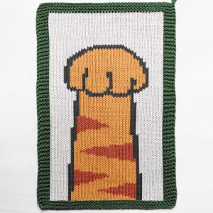 Cat Paw Kitchen Towel Knitting Pattern - Knit intarsia Colorwork and duplicate stitch - Pet lover fairisle motif colorwork - Cotton yarn