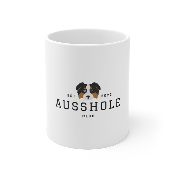 Ausshole Ceramic Mug | Black Tri with Blue Eye