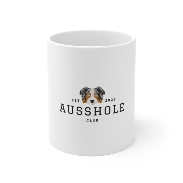 Ausshole Ceramic Mug 2022 | Blue Merle with Blue Eyes