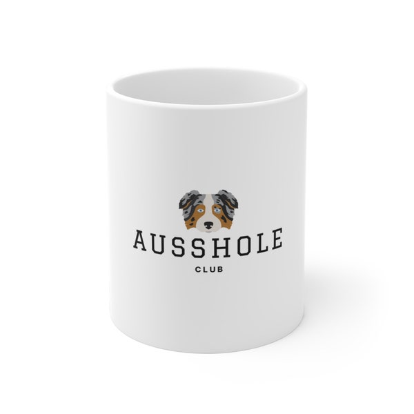 Ausshole Ceramic Mug | Blue Merle with Blue Eyes (no EST year)