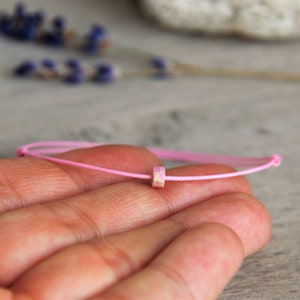 Rhodonite Pink Simple Minimalist Bracelet, Anklet, Single Bead Jewelry, Waterproof, Adjustable, All Sizes Available