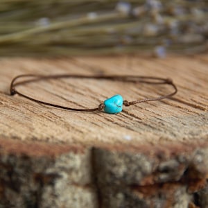 Türkisfarbenes Einzelperlenarmband: Minimalistischer Boho-Chic, verstellbarer wasserdichter Schmuck