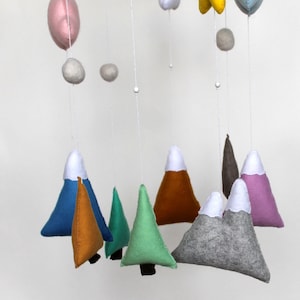 Mountain Mobile Baby Mobile Mountain Baby Boy Mobile Woodland Mobile Felt Mobile Nursery Mobile Boys Nursery Mobile Newborn Gift Nursery