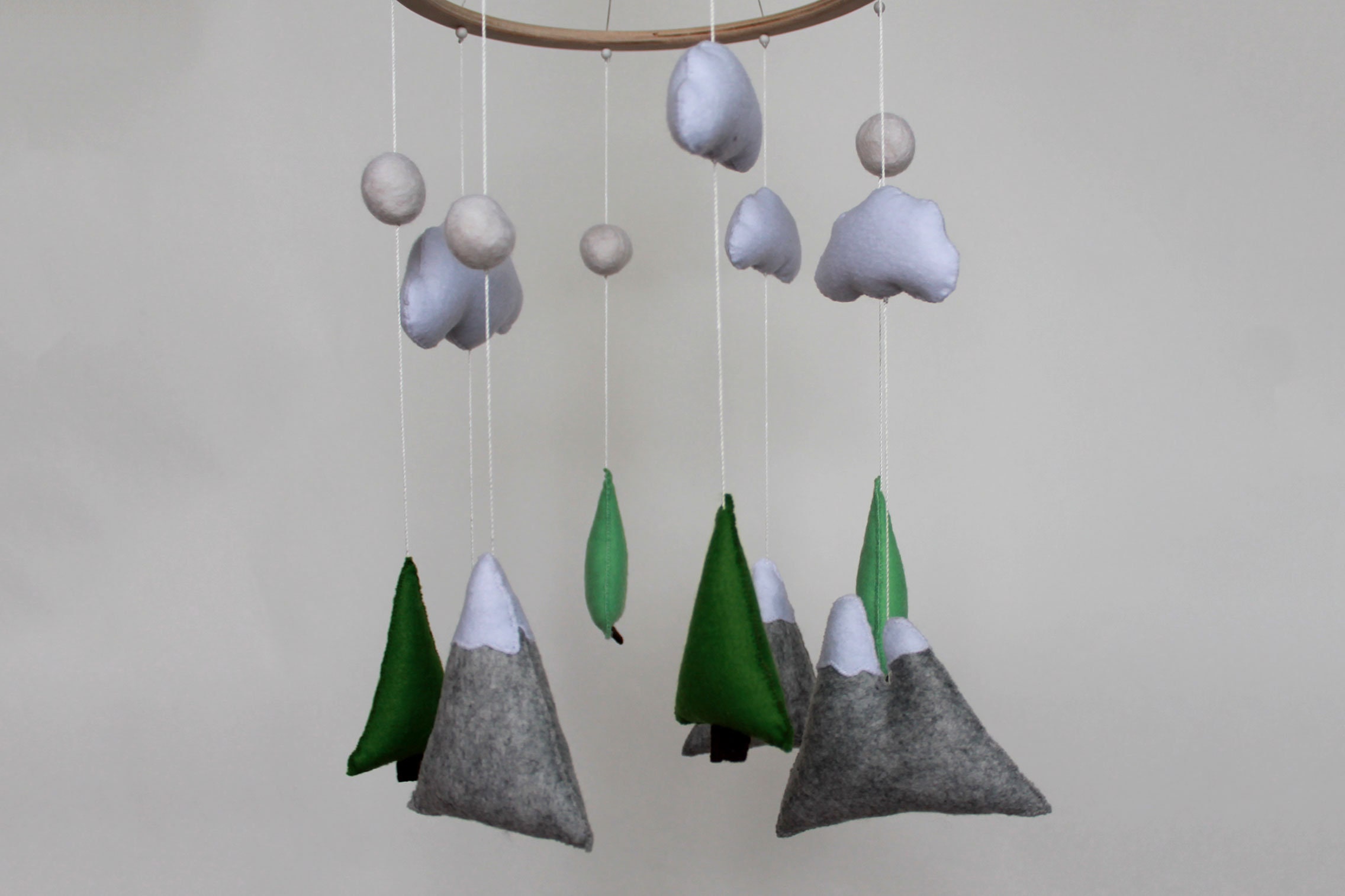 Mountain Mobile Mountain Baby Mobile Baby Woodland Mobile Felt Etsy