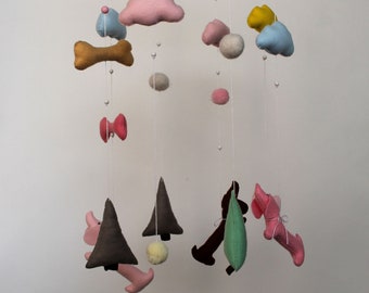 Dachshund Baby Mobile Mountain Mobile New Baby Gift Baby Boy Mobile Baby Mobile Cribe Mobile Baby Mobile Boy Baby Mobile