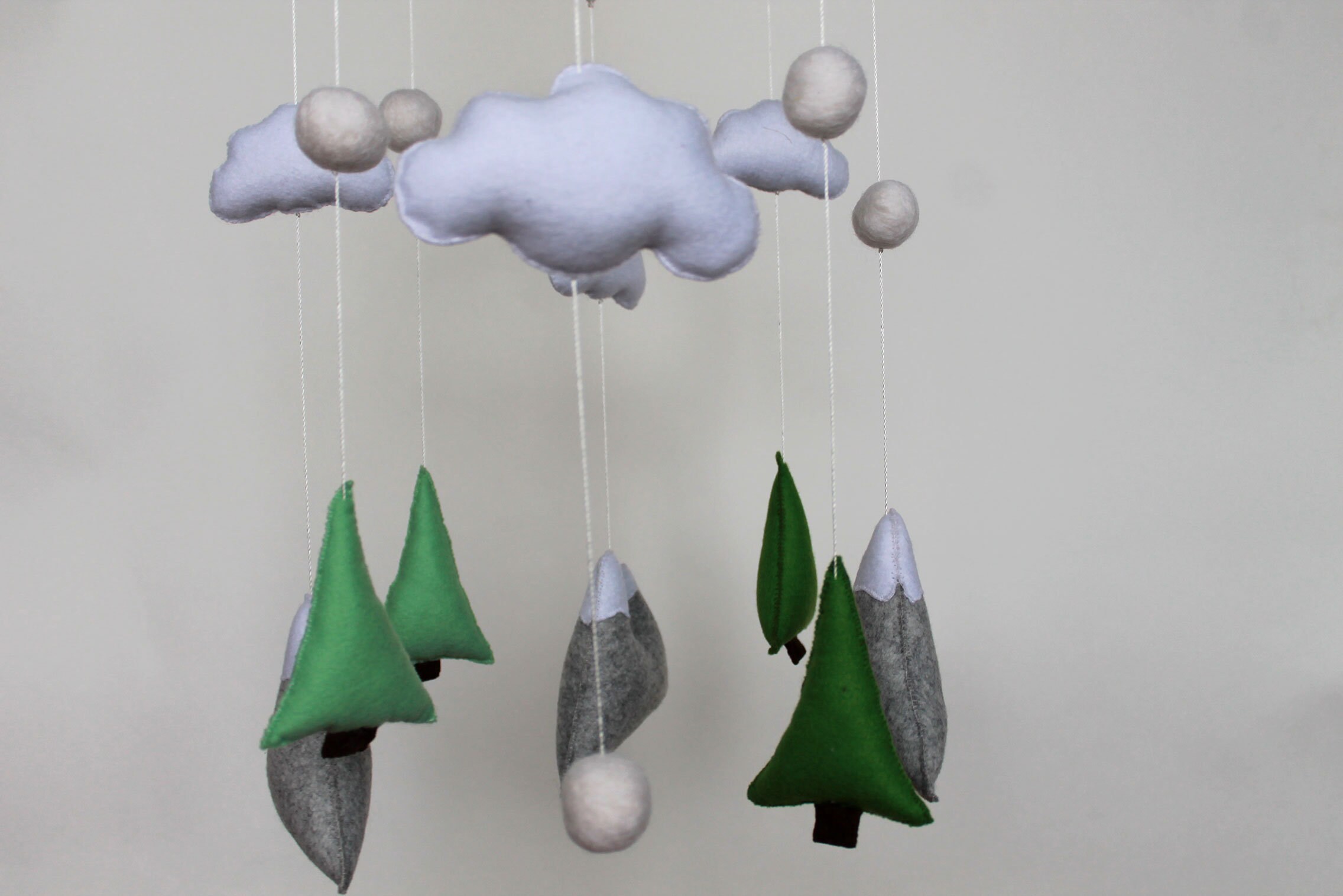 Mountain Mobile Mountain Baby Mobile Baby Woodland Mobile Felt Etsy