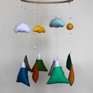 Mountain Mobile Mountain Baby Mobile Baby Woodland Mobile Felt Mobile Bebe Nursery Mobile Baby Mobile Hanging Nursery Decor Baby Boy Mobile
