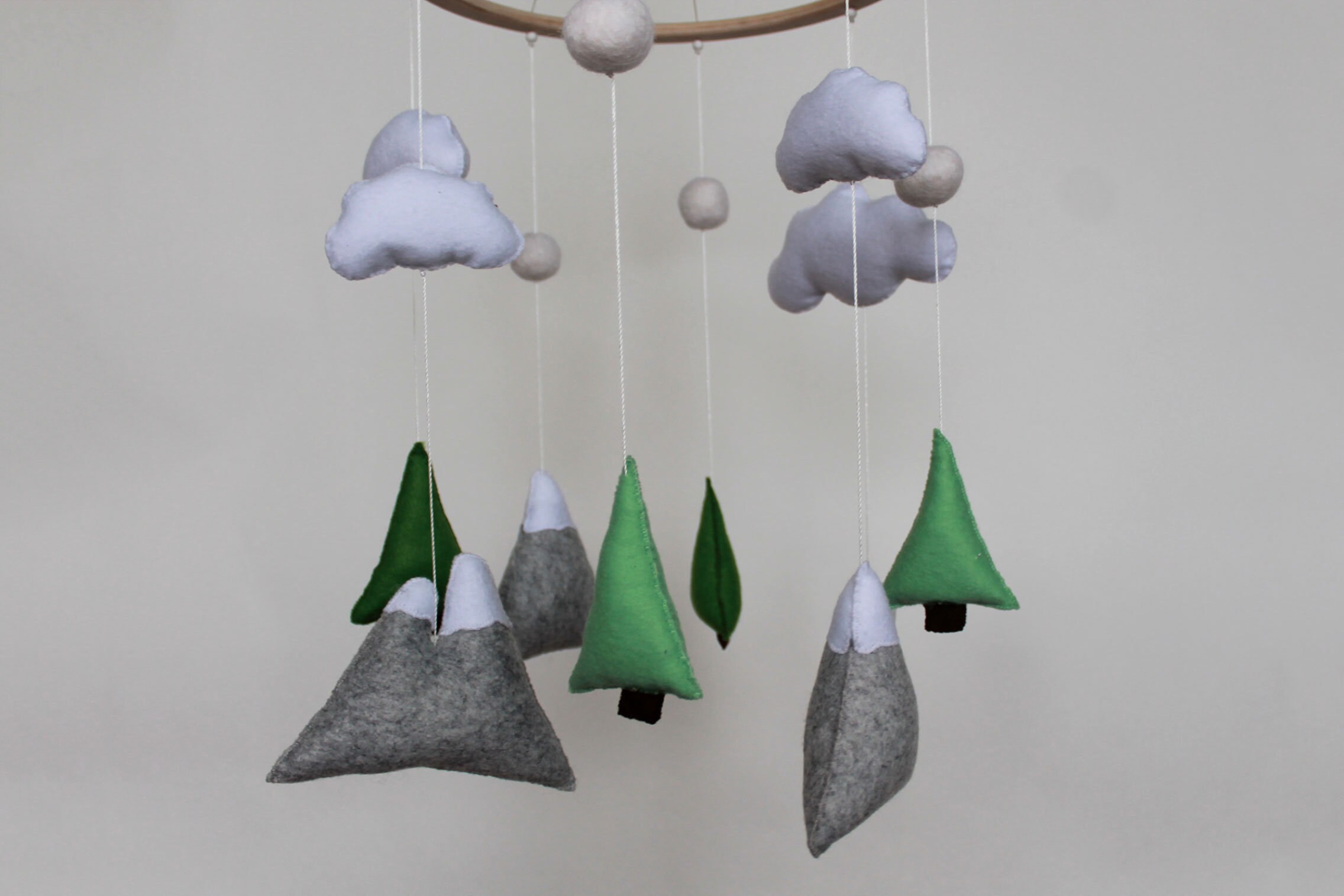 Mountain Mobile Mountain Baby Mobile Baby Woodland Mobile Felt Etsy