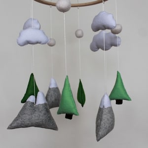 Mountain Mobile Mountain Baby Mobile Baby Woodland Mobile Felt Mobile Bebe Nursery Mobile Baby Mobile Hanging Nursery Decor Baby Boy