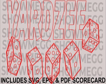 afdrukken of gesneden yardzee score card bestand met