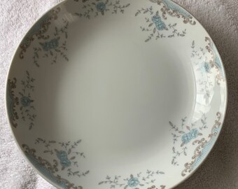 Fuji Pattern 2215 White and Gray 15 inch Oval Serving Platter Collectible China Turkey Platter On Sale Rare Large Sone China Mt