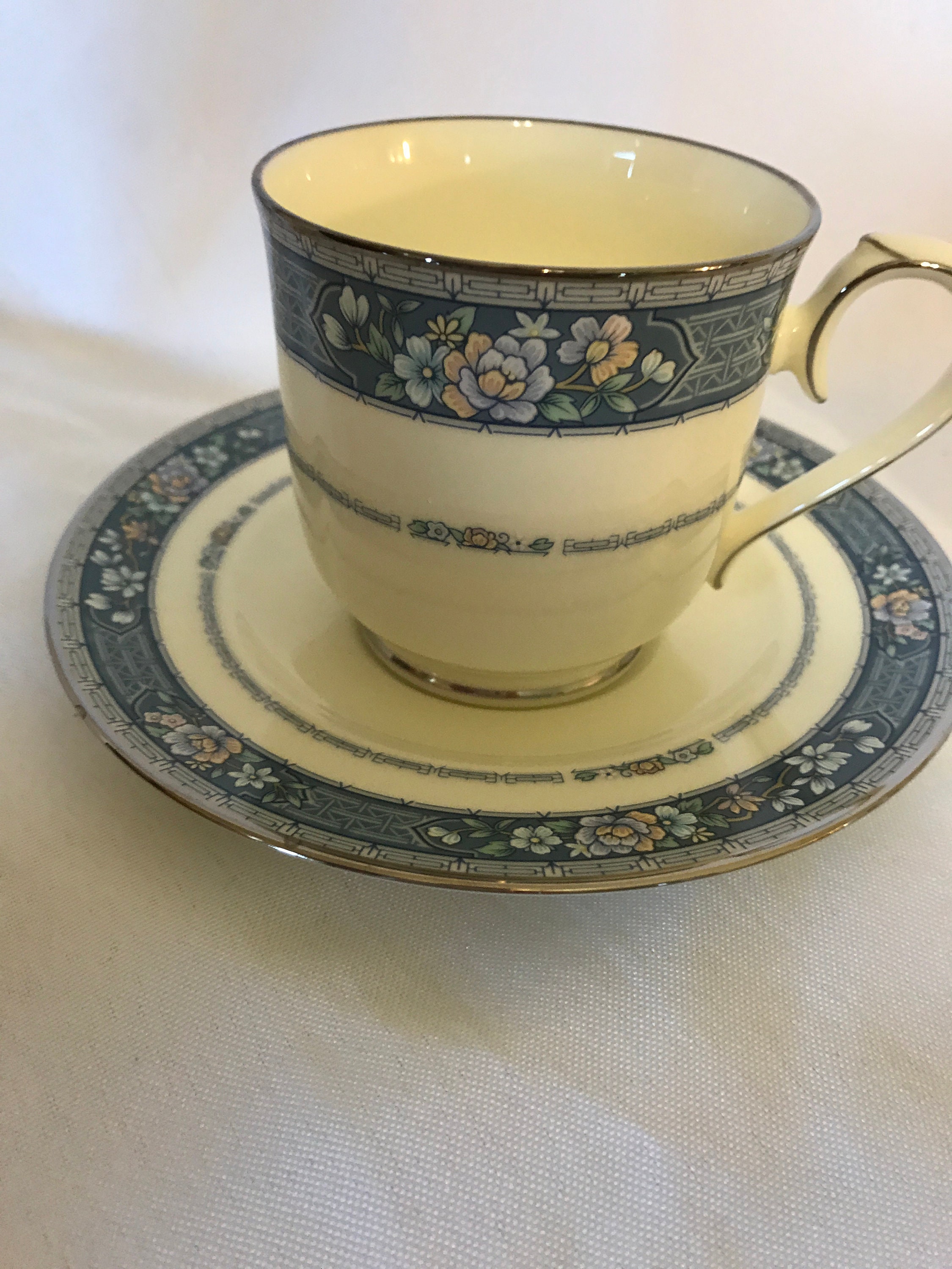 Noritake Footed Cup and Saucer Etsy Sweden